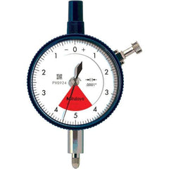 Mitutoyo - 0.008" Range, 4-0-4 Dial Reading, 0.0001" Graduation Dial Drop Indicator - 2.24" Dial, 0.01" Range per Revolution, 0.0001" Accuracy - Exact Tool & Supply