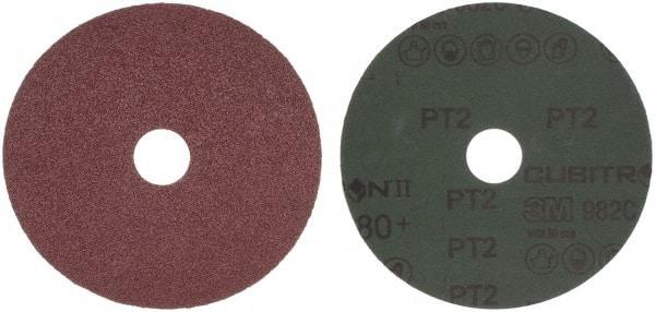 3M - 5" Diam 7/8" Hole 80 Grit Fiber Disc - Medium Grade, Ceramic, 12,000 Max RPM, Series 982C - Exact Tool & Supply
