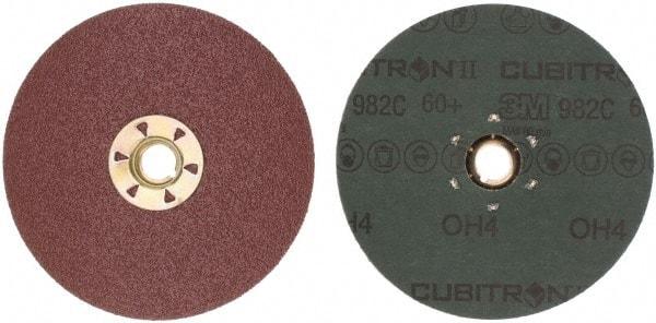 3M - 5" Diam 5/8-11 Threaded Hole 60 Grit Fiber Disc - Medium Grade, Ceramic, 12,000 Max RPM, Series 982C - Exact Tool & Supply