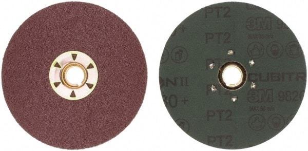3M - 4-1/2" Diam 5/8-11 Threaded Hole 80 Grit Fiber Disc - Medium Grade, Ceramic, 13,300 Max RPM, Series 982C - Exact Tool & Supply
