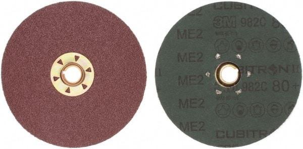 3M - 5" Diam 5/8-11 Threaded Hole 80 Grit Fiber Disc - Medium Grade, Ceramic, 12,000 Max RPM, Series 982C - Exact Tool & Supply