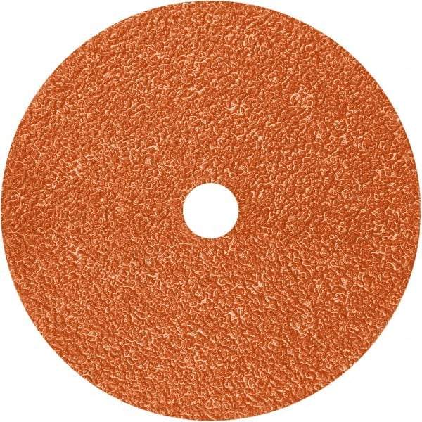 3M - 7" Diam 5/8-11 Threaded Hole 80 Grit Fiber Disc - Medium Grade, Ceramic, 8,600 Max RPM, Series 982C - Exact Tool & Supply