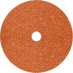 3M - 7" Diam 5/8-11 Threaded Hole 80 Grit Fiber Disc - Medium Grade, Ceramic, 8,600 Max RPM, Series 982C - Exact Tool & Supply