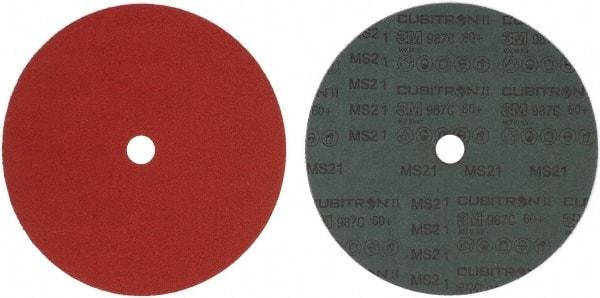3M - 9-1/8" Diam 7/8" Hole 60 Grit Fiber Disc - Medium Grade, Ceramic, 6,600 Max RPM, Series 987C - Exact Tool & Supply