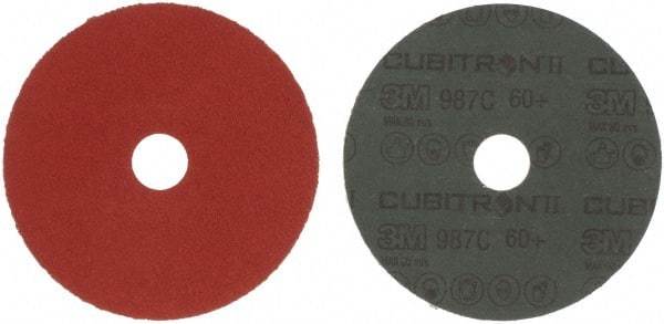 3M - 5" Diam 7/8" Hole 60 Grit Fiber Disc - Medium Grade, Ceramic, 12,000 Max RPM, Series 987C - Exact Tool & Supply