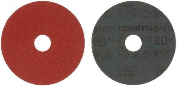 3M - 4-1/2" Diam 7/8" Hole 80 Grit Fiber Disc - Medium Grade, Ceramic, 13,300 Max RPM, Series 987C - Exact Tool & Supply