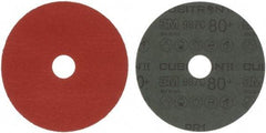 3M - 5" Diam 7/8" Hole 80 Grit Fiber Disc - Medium Grade, Ceramic, 12,000 Max RPM, Series 987C - Exact Tool & Supply