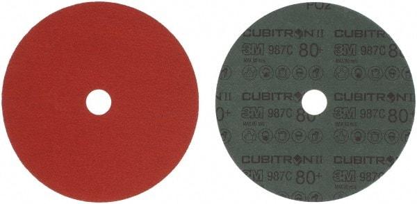 3M - 7" Diam 7/8" Hole 80 Grit Fiber Disc - Medium Grade, Ceramic, 8,600 Max RPM, Series 987C - Exact Tool & Supply