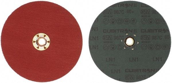 3M - 7" Diam 5/8-11 Threaded Hole 60 Grit Fiber Disc - Medium Grade, Ceramic, 8,600 Max RPM, Series 987C - Exact Tool & Supply