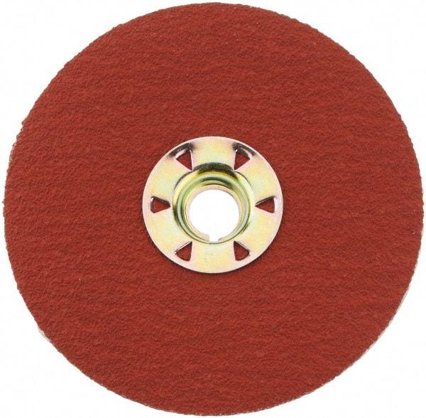 3M - 4-1/2" Diam 5/8-11 Threaded Hole 80 Grit Fiber Disc - Medium Grade, Ceramic, 13,300 Max RPM, Series 987C - Exact Tool & Supply