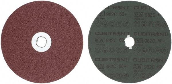 3M - 7" Diam 5/8-11 Threaded Hole 60 Grit Fiber Disc - Medium Grade, Ceramic, 8,600 Max RPM, Series 982C - Exact Tool & Supply