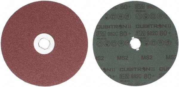 3M - 7" Diam 5/8-11 Threaded Hole 80 Grit Fiber Disc - Medium Grade, Ceramic, 8,600 Max RPM, Series 982C - Exact Tool & Supply