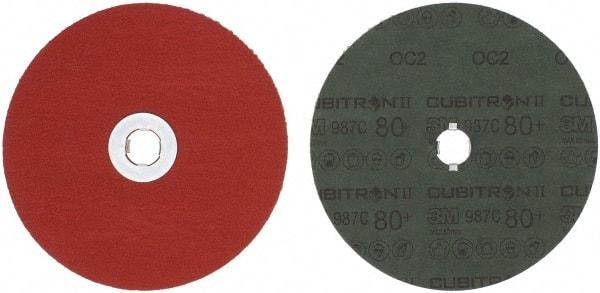 3M - 7" Diam 5/8-11 Threaded Hole 80 Grit Fiber Disc - Medium Grade, Ceramic, 8,600 Max RPM, Series 987C - Exact Tool & Supply