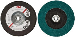 3M - 40 Grit, 7" Disc Diam, 5/8-11 Center Hole, Type 27 Zirconia Alumina Flap Disc - 8,600 Max RPM, Cloth Backing, Arbor Attaching System, Coated - Exact Tool & Supply