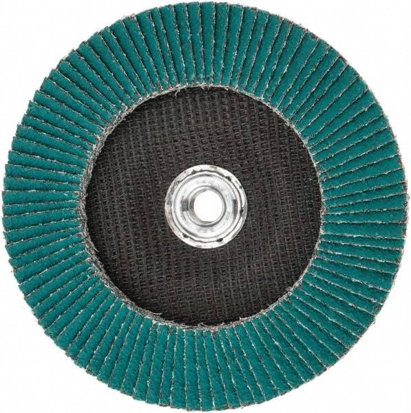 3M - 36 Grit, 7" Disc Diam, 5/8-11 Center Hole, Type 29 Zirconia Alumina Flap Disc - 8,600 Max RPM, Cloth Backing, Arbor Attaching System, Coated - Exact Tool & Supply