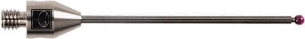 Renishaw - 0.08 Inch Ball Diameter, Carbide Stem, M4 Thread, Ruby Point Ball Tip CMM Stylus - 1.58 Inch Working Length, 0.06 Inch Stem Diameter, 1.97 Inch Overall Length - Exact Tool & Supply