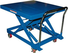 Vestil - 500 Lb Capacity Manual Scissor Elevating Cart - 14" to 34" Lift Height, 42" Platform Length x 42" Platform Width - Exact Tool & Supply