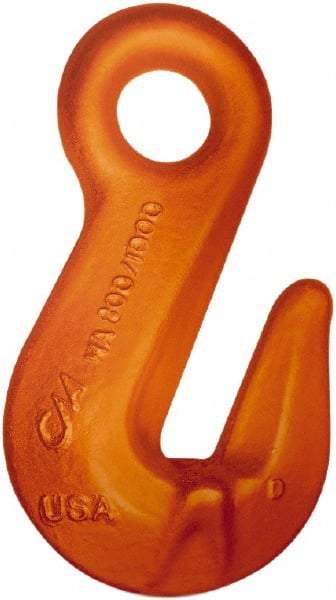 CM - Chain Grade 100, 4,300 Lbs. Load Limit Eye Cradle Grab Hook - 0.36 Inch Hook Throat, 2.57 Inch Reach, 0.63 Inch Eye Inside Diameter, 9/32 Inch Chain Diameter, 3.71 Inch Overall Length, 0.38 Inch Eye Thickness - Exact Tool & Supply