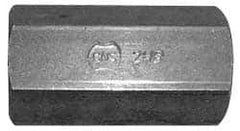 Made in USA - 1/4-20 UNC, 7/8" OAL Steel Standard Coupling Nut - Uncoated, 1/2" Width Across Flats - Exact Tool & Supply