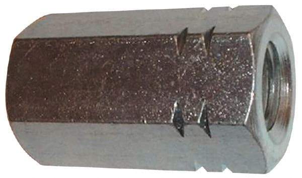 Made in USA - 3/8-16 UNC, 1-3/4" OAL Steel Standard Coupling Nut - Zinc-Plated Finish, 5/8" Width Across Flats - Exact Tool & Supply