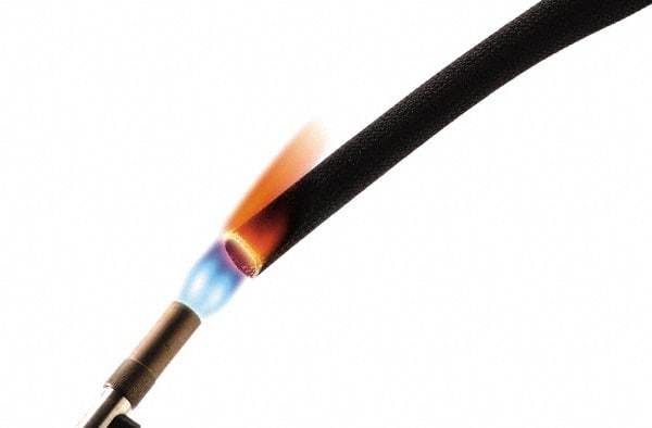Techflex - Black High Temperature Cable Sleeve - 200' Coil Length, -94 to 1,200°F - Exact Tool & Supply