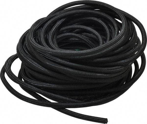 Techflex - Black PET Braided Cable Sleeve - 100' Coil Length, -103 to 257°F - Exact Tool & Supply