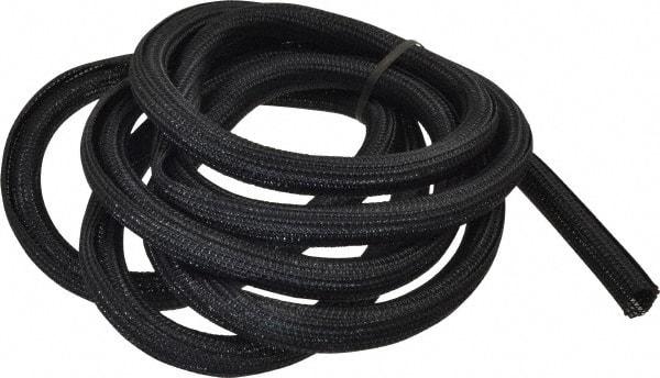Techflex - Black Braided Cable Sleeve - 10' Coil Length, -103 to 257°F - Exact Tool & Supply