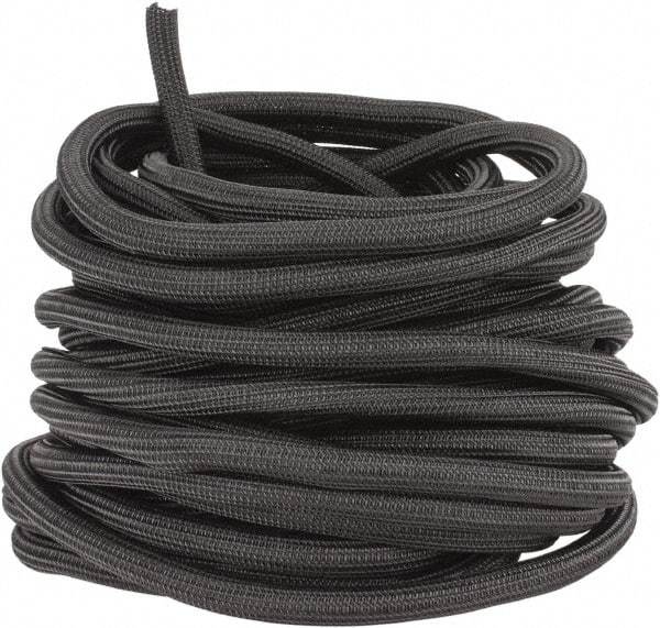 Techflex - Black Braided Cable Sleeve - 75' Coil Length, -103 to 257°F - Exact Tool & Supply