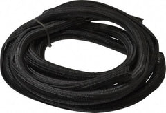Techflex - Black Braided Cable Sleeve - 10' Coil Length, -103 to 257°F - Exact Tool & Supply