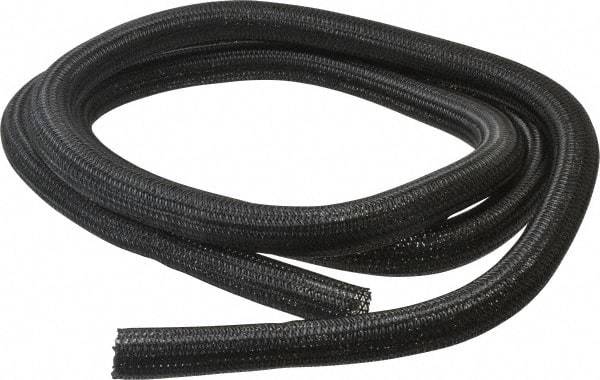 Techflex - Black Braided Cable Sleeve - 10' Coil Length, -103 to 257°F - Exact Tool & Supply