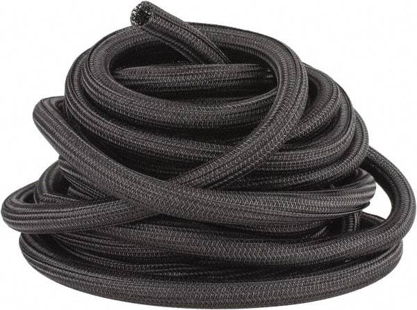 Techflex - Black Braided Cable Sleeve - 50' Coil Length, -103 to 257°F - Exact Tool & Supply