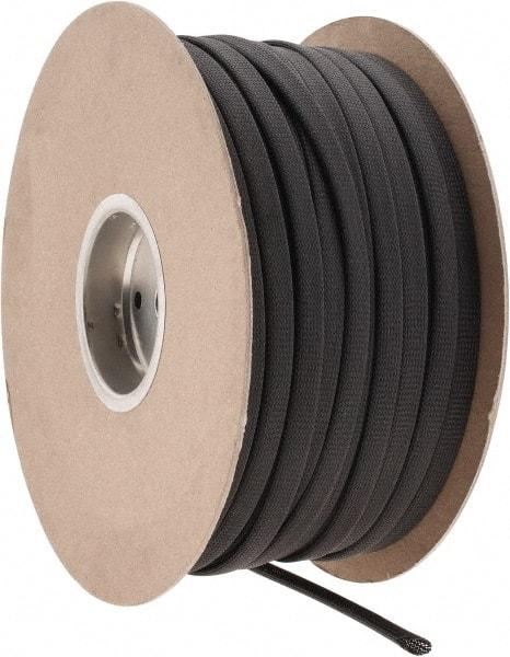 Techflex - Black Braided Expandable Cable Sleeve - 500' Coil Length, -103 to 257°F - Exact Tool & Supply