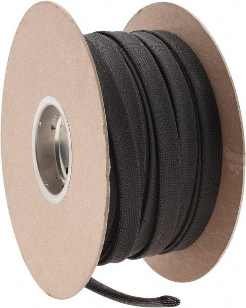 Techflex - Black Braided Expandable Cable Sleeve - 250' Coil Length, -103 to 257°F - Exact Tool & Supply