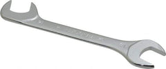 Facom - 14mm Stubby Extra Thin Open End Wrench - 4-23/32" OAL, Double End, Satin Finish, 15° & 75° Head Angle - Exact Tool & Supply