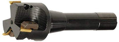 APT - 2-3/4" Cut Diam, 0.65" Max Depth of Cut, 5-7/8" OAL, Indexable Square Shoulder End Mill - TPC 32..., TPG 32., TPU 32. Inserts, R8 Taper Shank, 90° Lead Angle, Series Tri-Dex - Exact Tool & Supply