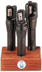 APT - 1 to 1-1/2" Cutting Diam, R8 Shank, IndexableRound Inserted End Mill Set - EMR Carbide Toolholder, Series Tri-Dex - Exact Tool & Supply