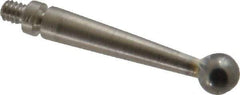 Mitutoyo - 3mm Ball Diam, Steel, Ball Test Indicator Contact Point - 0.74" Contact Point Length, Use with Mitutoyo 513 Series Dial Test Indicators - Exact Tool & Supply