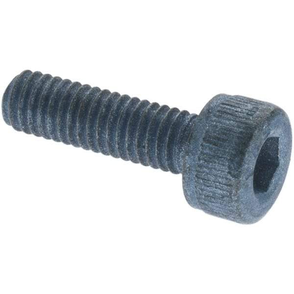 Metric Blue - M6x1.00 Metric Coarse Hex Socket Drive, Socket Cap Screw - Grade 12.9 Alloy Steel, Metric Blue Finish, Partially Threaded, 80mm Length Under Head - Exact Tool & Supply