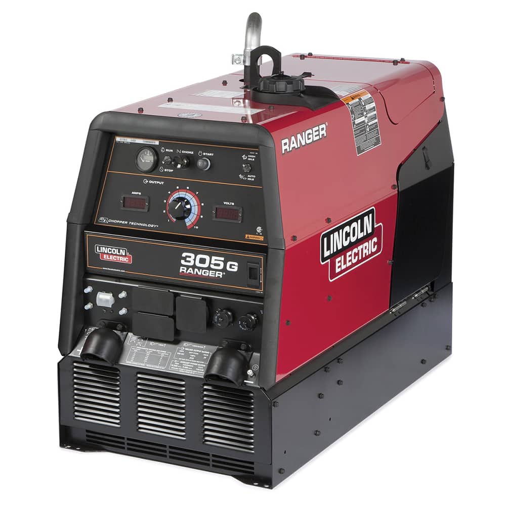 Lincoln Electric - Portable Welder/Generators; Duty Cycle: 305A DC CC/29V/100%; 300A DC CV/29V/100% ; Process: Stick, TIG, MIG, Flux Cored, Gouging ; Input Current: DC ; Output Current: DC ; Maximum Output Voltage: 230 ; Phase: Single Phase - Exact Tool & Supply