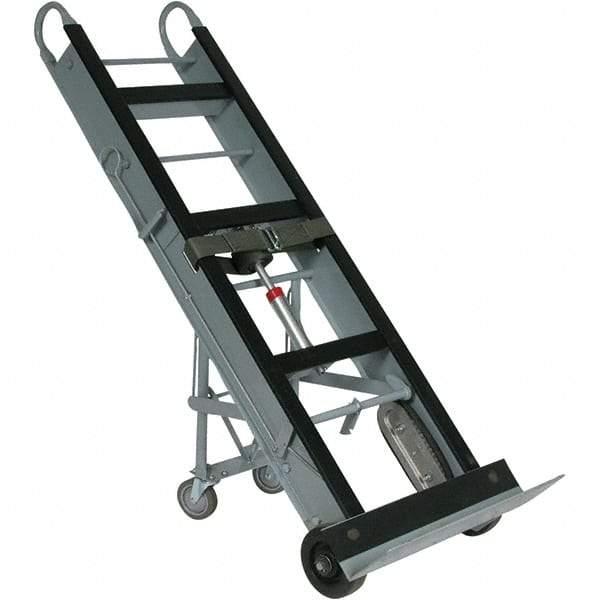 Wesco Industrial Products - 550 Lb Capacity 61" OAH Appliance Hand Truck - 5 x 24" Base Plate, Dual Loop Handle, Steel, Mold-On Rubber Wheels - Exact Tool & Supply