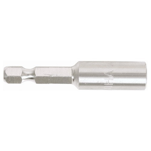 Stainless Steel Insert Bit Holder 1/4″ Drive Internal C-Ring for bit holding and magnetic 2.1″ Oal - Exact Tool & Supply