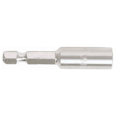 Stainless Steel Insert Bit Holder 1/4″ Drive Internal C-Ring for bit holding and magnetic 2.1″ Oal - Exact Tool & Supply