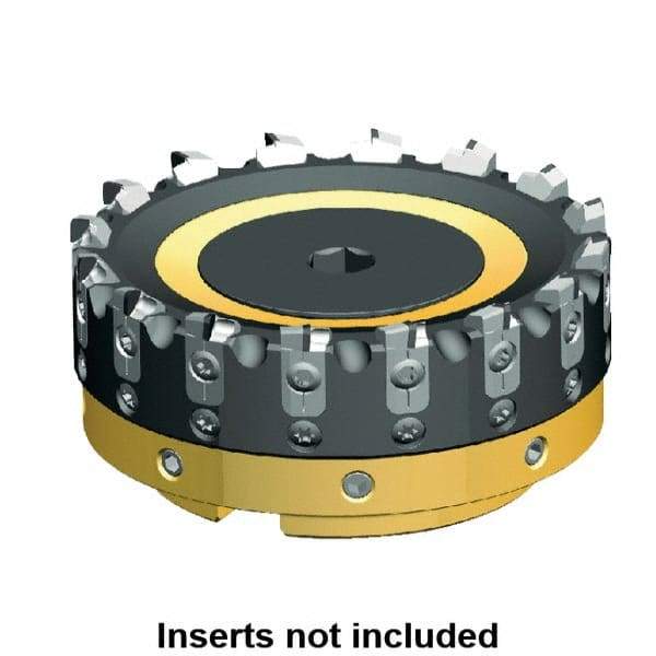 Kennametal - 10 Inserts, 80mm Cut Diam, 27mm Arbor Diam, 3mm Max Depth of Cut, Indexable Square-Shoulder Face Mill - 0/90° Lead Angle, 50mm High, Series AluMill - Exact Tool & Supply