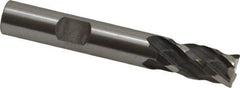 Minicut International - 3/8", 3/4" LOC, 3/8" Shank Diam, 2-1/2" OAL, 4 Flute, Powdered Metal Square End Mill - Single End, Uncoated, Spiral Flute, 30° Helix, Centercutting, Right Hand Cut, Right Hand Flute, Series 985 - Exact Tool & Supply