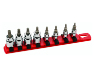 8 Piece - On 1/4" IP9; IP10; IP15; IP20. On 3/8" IP25; IP27; IP30 & IP40 On Rail - 1/4 & 3/8" Drive - TorxPlus Socket Set - Exact Tool & Supply