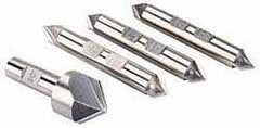 Hertel - 4 Piece 1-1/4" Cutter Head Diam, Cobalt Chamfer Mill Set - Exact Tool & Supply
