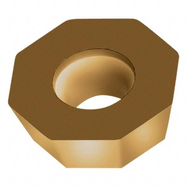 Walter - ODHW0605 A57 Grade WAK15 Carbide Milling Insert - TiCN/Al2O3/TiN Finish, 0.2189" Thick, 5/8" Inscribed Circle, 0.8mm Corner Radius - Exact Tool & Supply