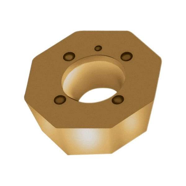 Walter - ODMW050408 A57 Grade WAK15 Carbide Milling Insert - TiCN/Al2O3/TiN Finish, 0.1874" Thick, 1/2" Inscribed Circle, 0.8mm Corner Radius - Exact Tool & Supply