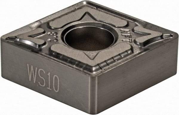 Walter - CNGG432 NFT Grade WS10 Carbide Turning Insert - Uncoated, 80° Diamond, 1/2" Inscr Circle, 3/16" Thick, 1/32" Corner Radius - Exact Tool & Supply