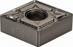 Walter - CNGG432 NFT Grade WS10 Carbide Turning Insert - Uncoated, 80° Diamond, 1/2" Inscr Circle, 3/16" Thick, 1/32" Corner Radius - Exact Tool & Supply